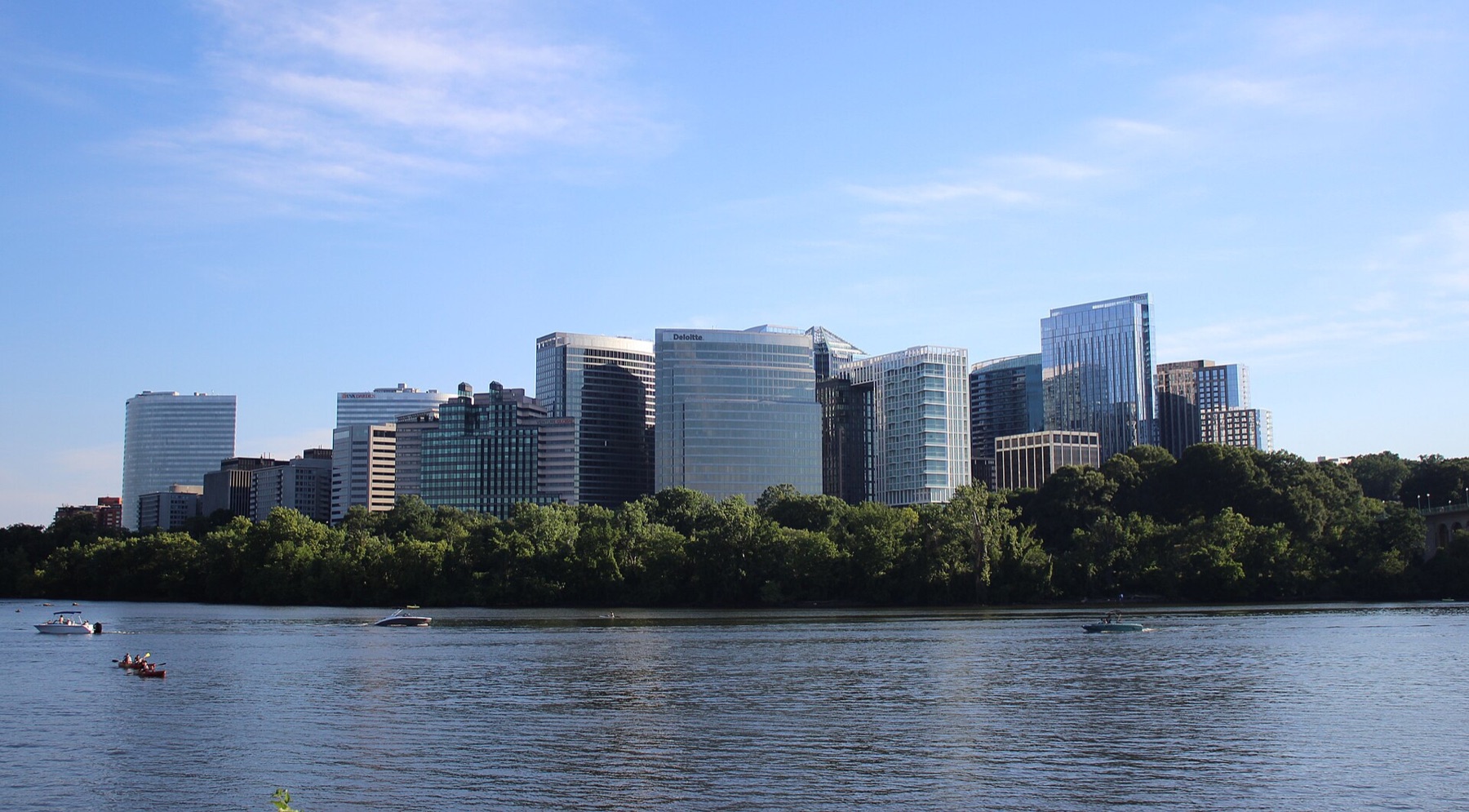 Rosslyn skyline in Arlington, Virginia across the Potomac River
